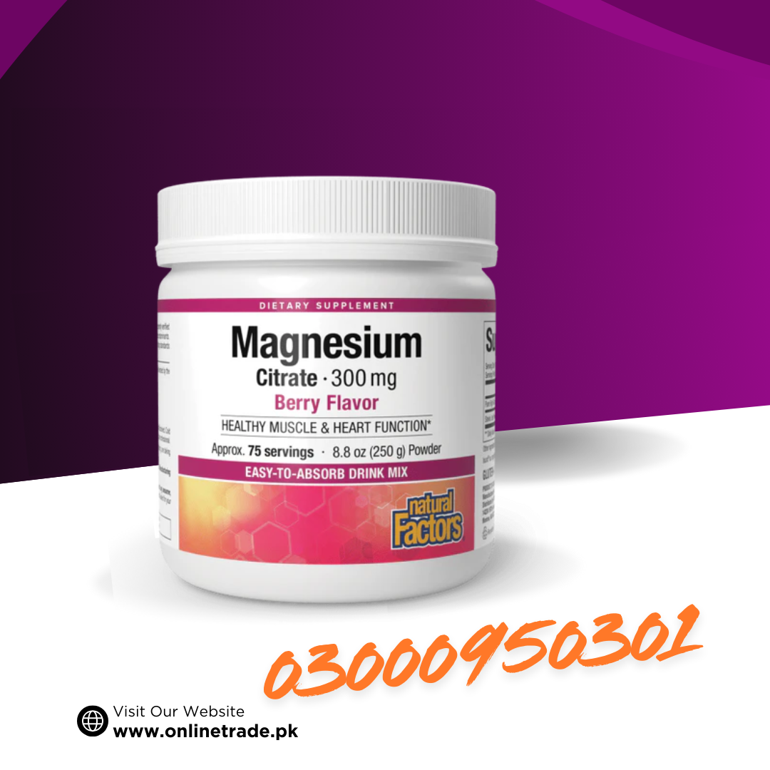 Natural Factors Magnesium Citrate 300 mg (Berry) In Pakistan