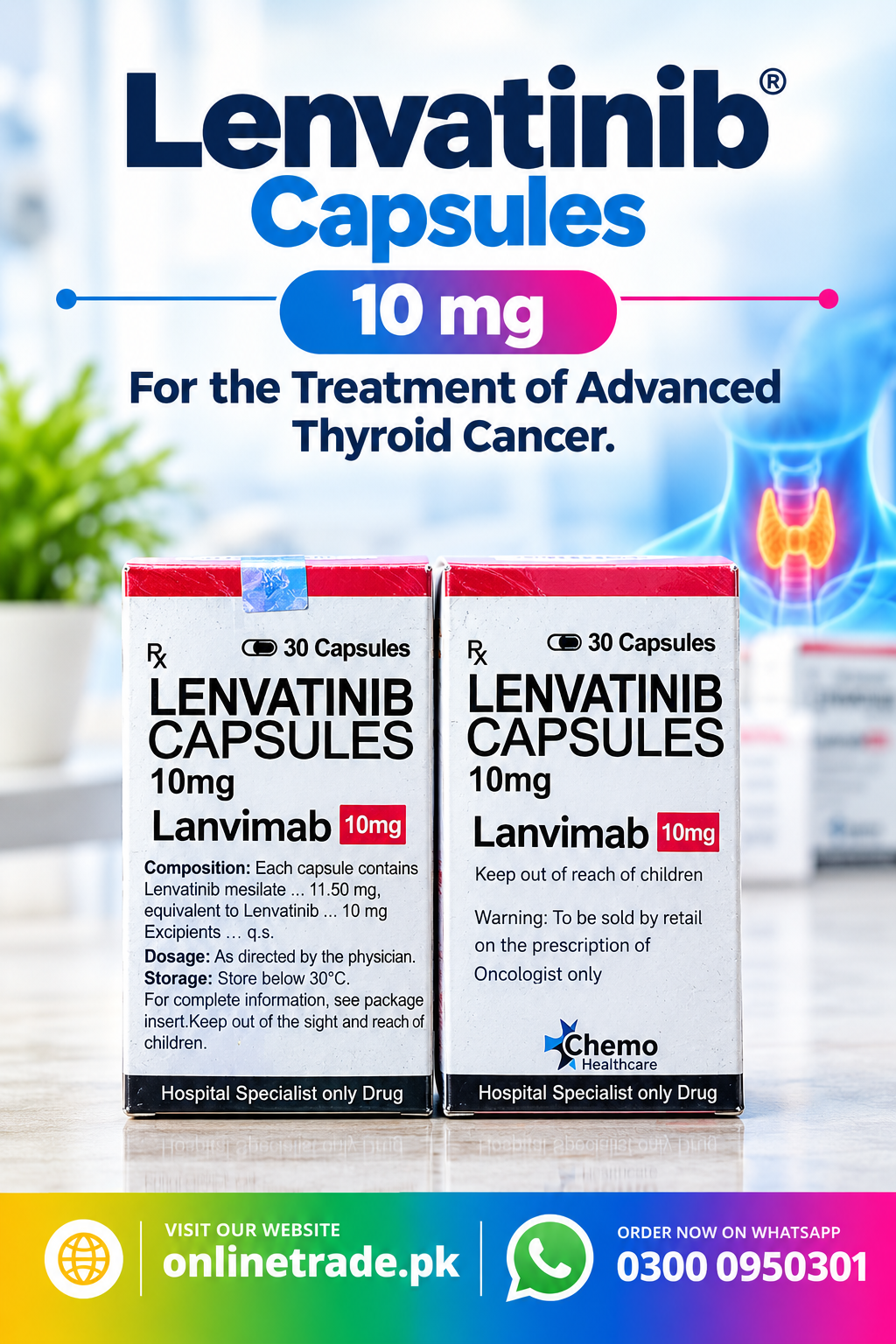 Lenvatinib capsules 10mg Lenvimab 10 mg In Pakistan