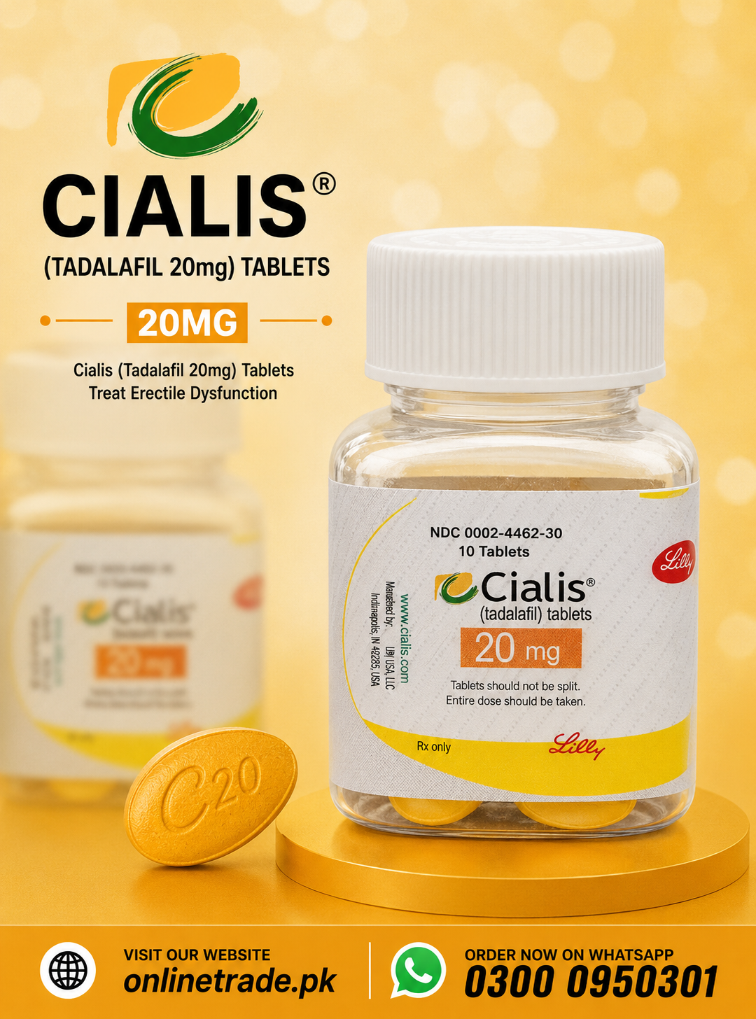 Cialis Lilly Tadalafil 20mg 10 Tablets In Pakistan