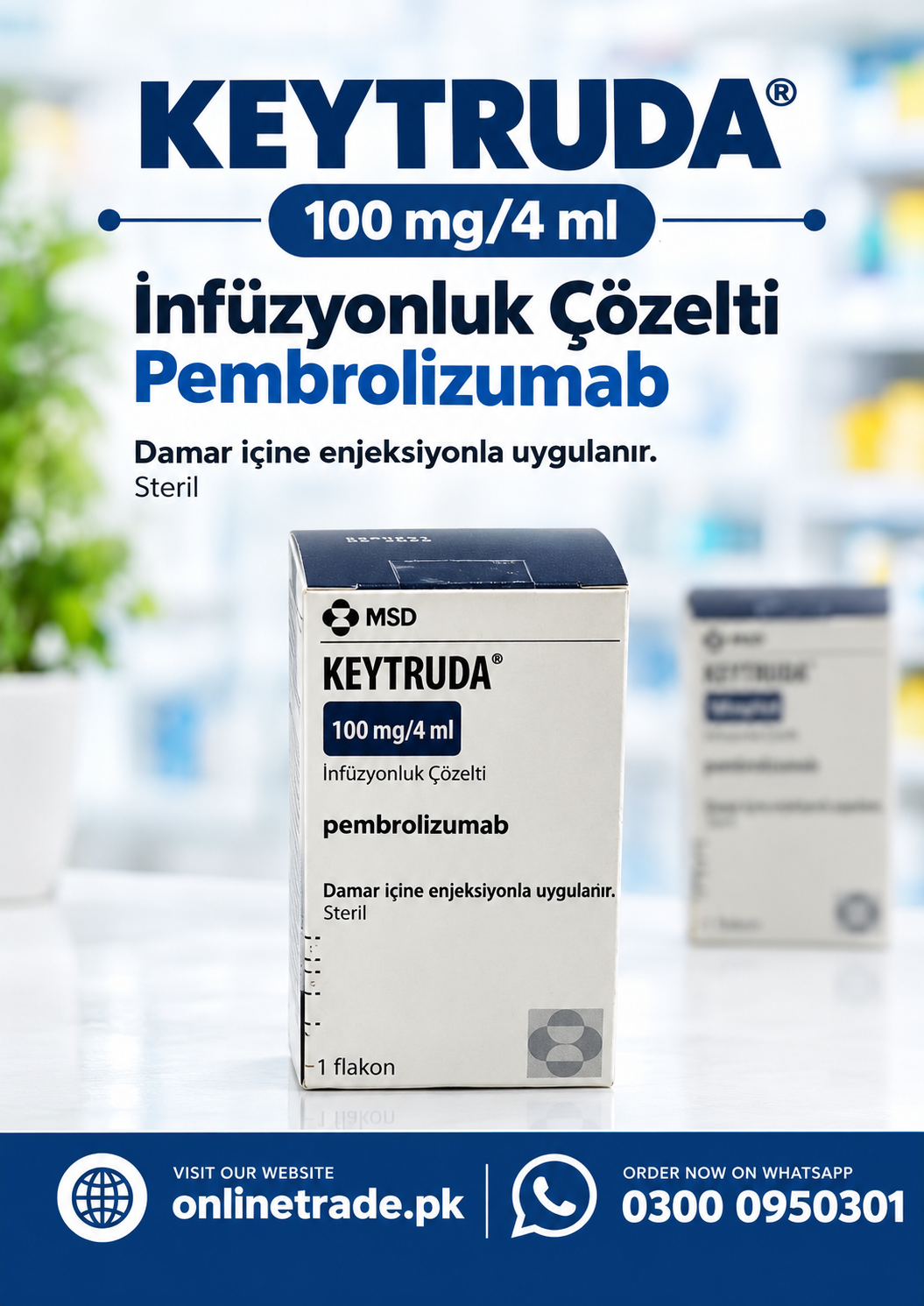 KEYTRUDA (pembrolizumab) 100 mg/4 ml Injection In Pakistan