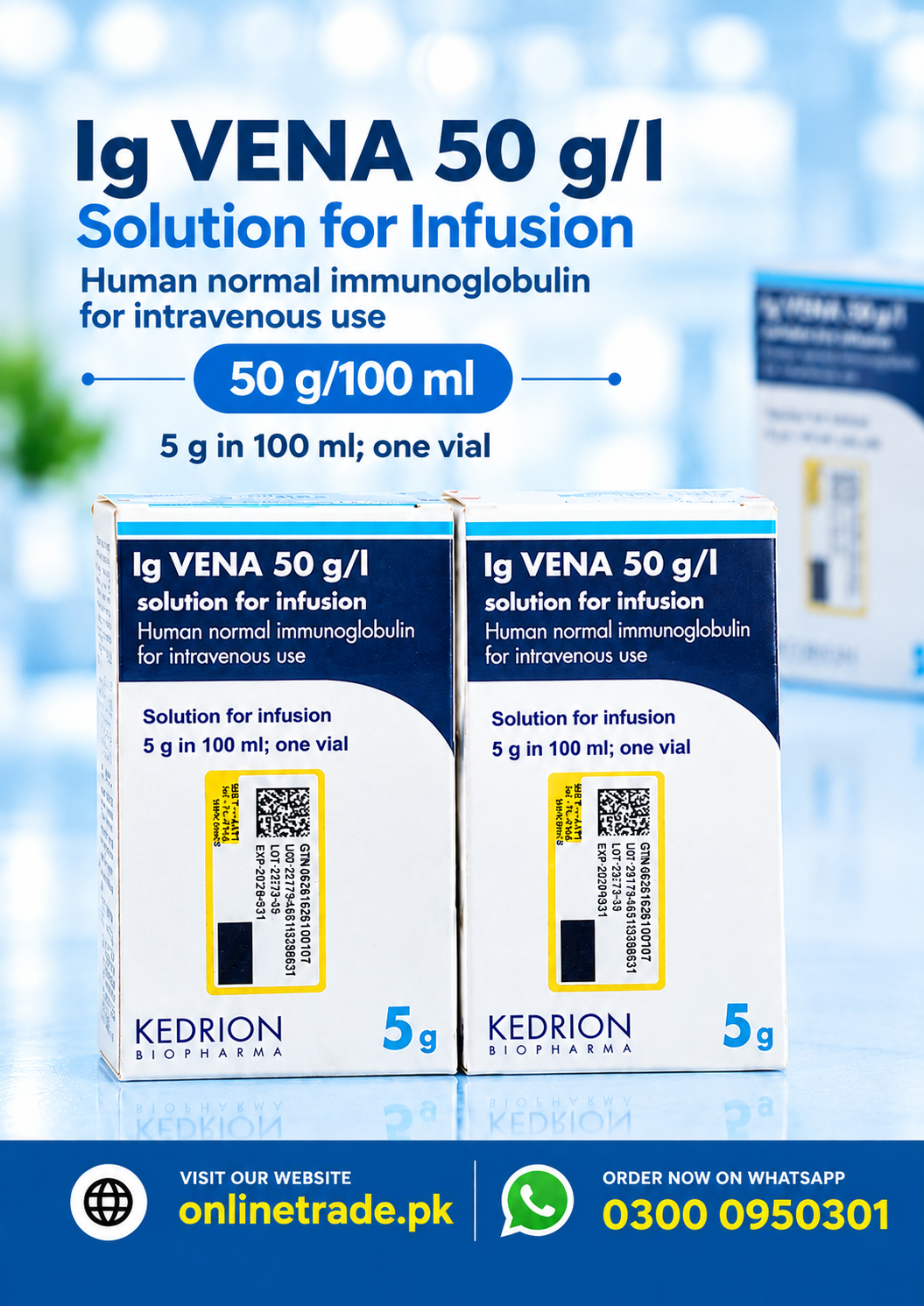 Ig VENA 50 g/L | Solution for Infusion | 5 g in 100 mL In Pakistan
