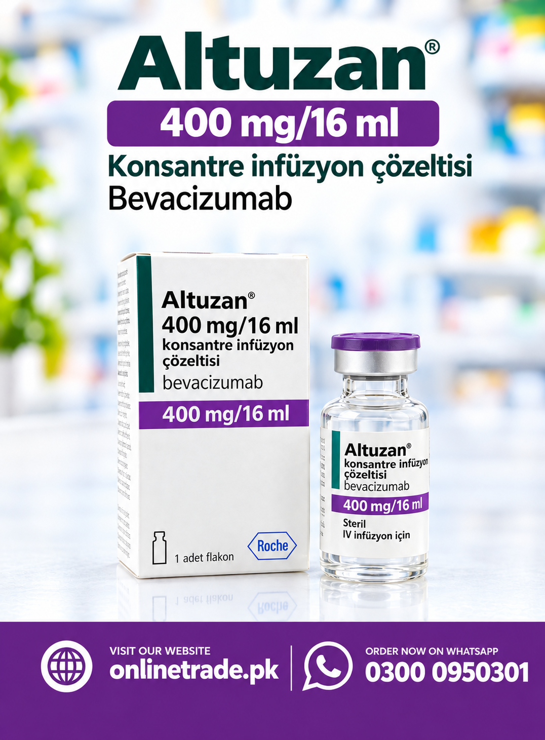 Altuzan 400mg /16ml Bevacizumab Injection In Pakistan
