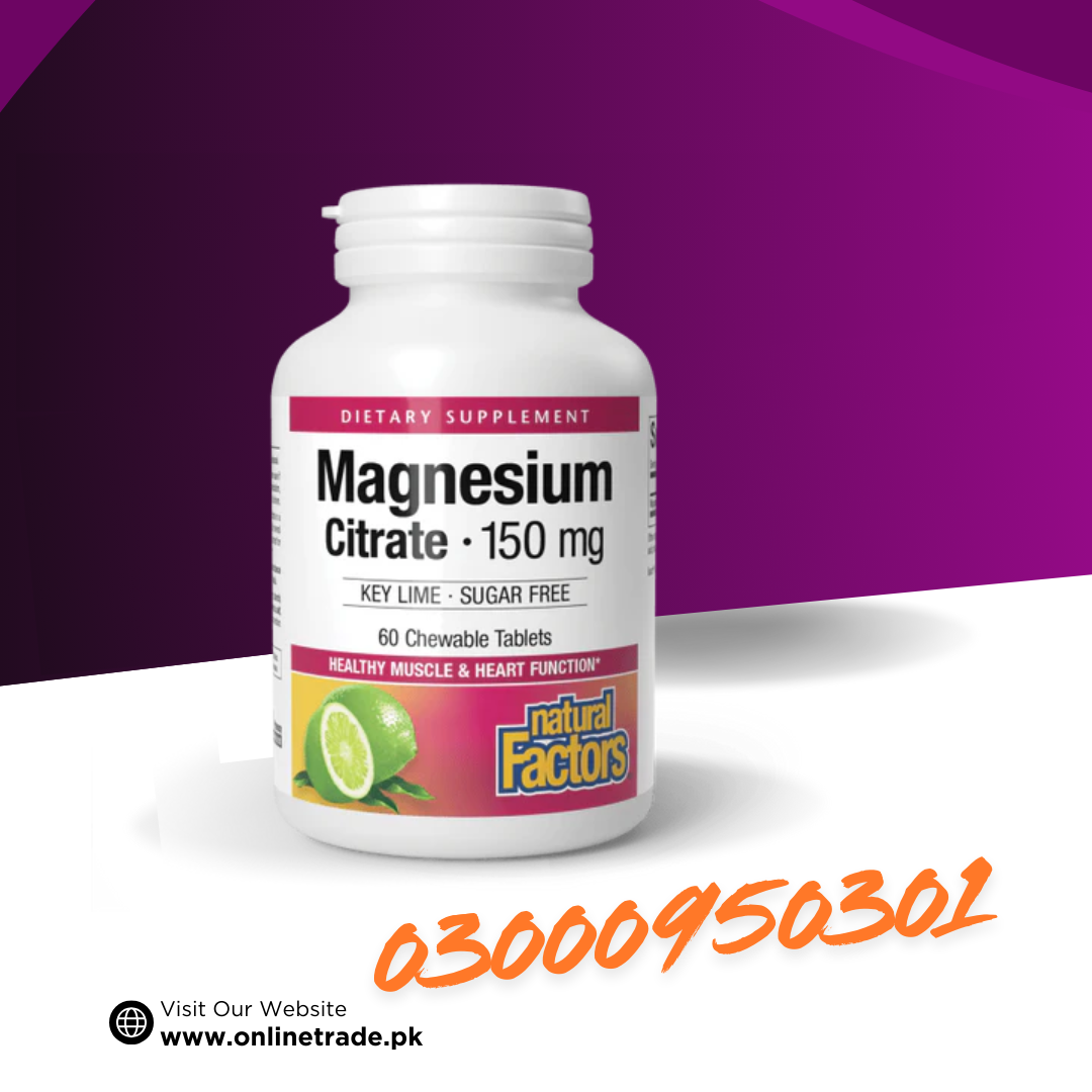 Natural Factors Magnesium Citrate 150 mg Chewable Tablets In Pakistan