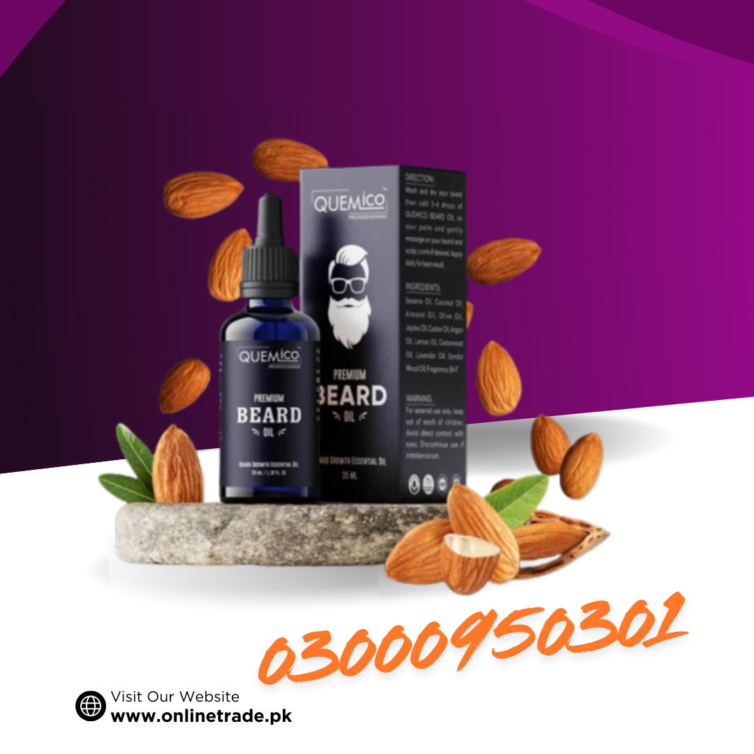 Quemico Professionnel Beard Growth Oil with Almond oil & 5 Essential Oils