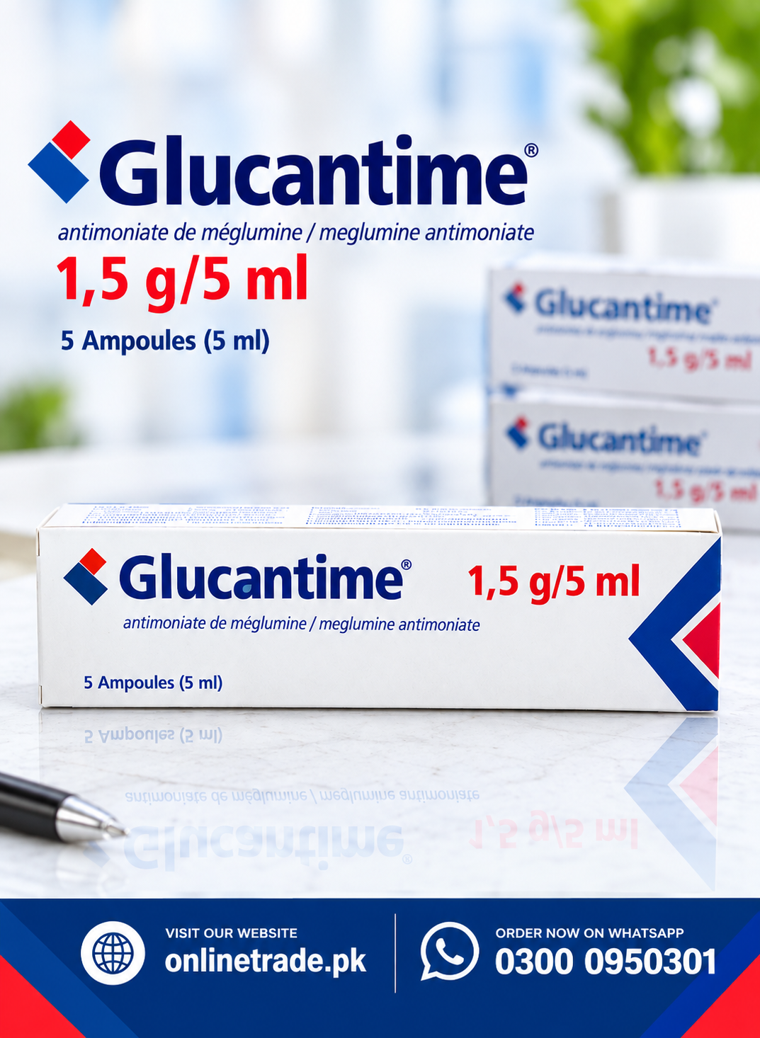 Glucantime 1.5g/5ml Injection Meglumine Antimoniate In Pakistan