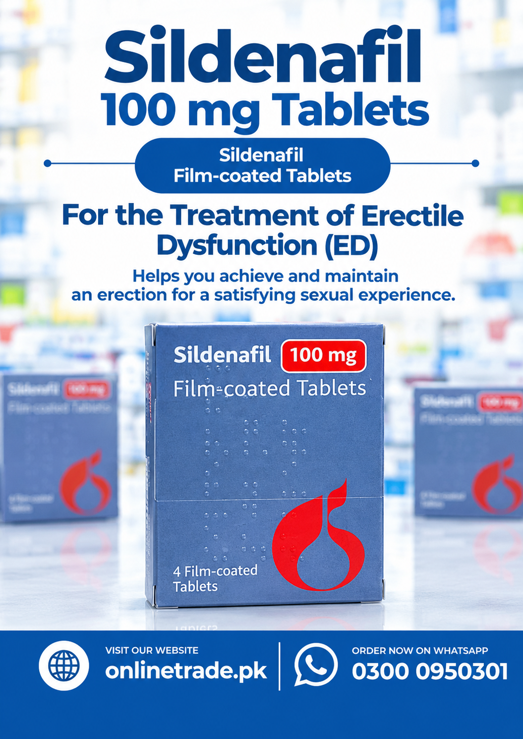 Sildenafil 100 mg film-Coated tablets In Pakistan