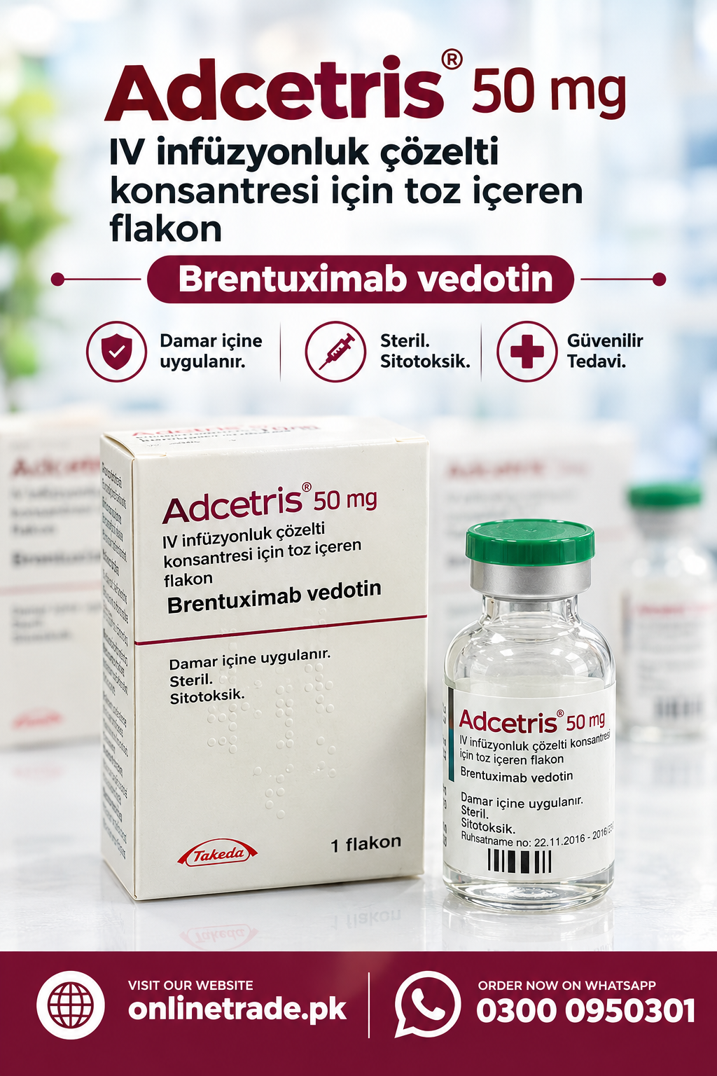 Adcetris 50 mg (Brentuximab vedotin) Injection In Pakistan