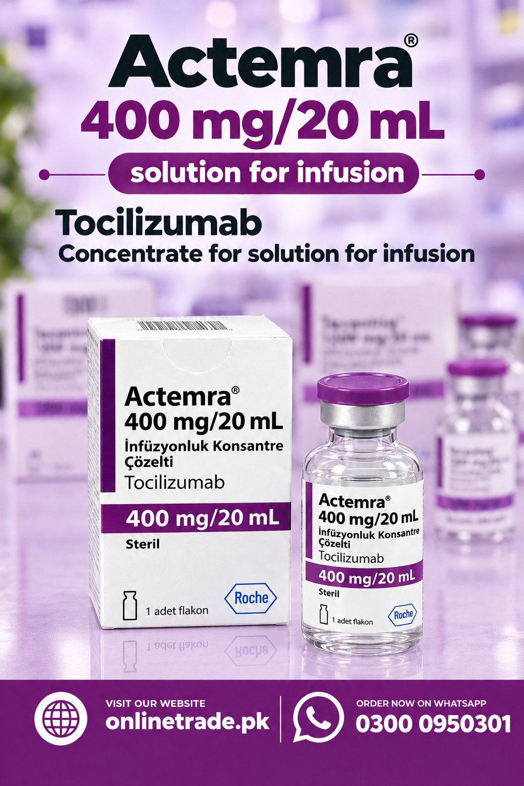 Actemra 400 mg/20 mL (Tocilizumab) Injection In Pakistan